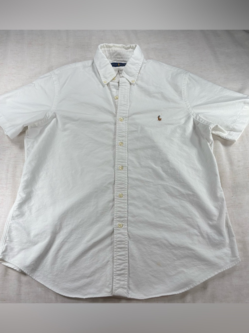 Ralph Lauren White Short-Sleeve Oxford Shirt
